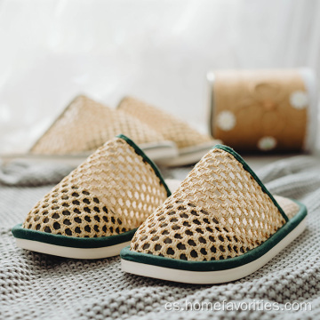 Sandalias transpirables tejidas de algodón de lino de verano